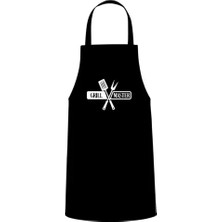 Tasarım Trend Grill Master Yazı Özel Baskılı Chef Mutfak Önlüğü Siyah