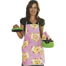 Yetkin Home Su Geçirmez Bulaşık Yıkama Önlüğü Fırın Eldiveni Tutacak Seti