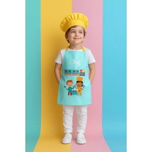 Ays Home Mint Tren Desenli Anaokulu Etkinlik Önlüğü Seti (Şapka ve Önlük)
