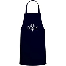 Tasarım Trend Cook Yazı Özel Baskılı Chef Mutfak Önlüğü Lacivert