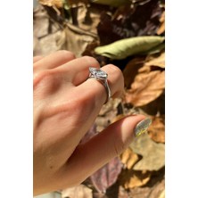 Spossy Silver Jewelry Badem Taşlı Yüzük