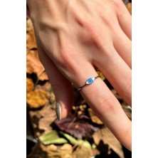 Spossy Silver Jewelry Minimal Göz Yüzük