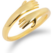 Spossy Silver Jewelry Kavuşan Eller Yüzük