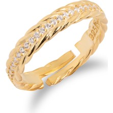 Spossy Silver Jewelry Örgü Sıralı Yüzük