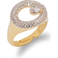 Spossy Silver Jewelry Full Taşlı Yuvarlak Yüzük