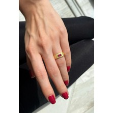 Spossy Silver Jewelry Baget Taşlı Serçe Parmak Yüzüğü