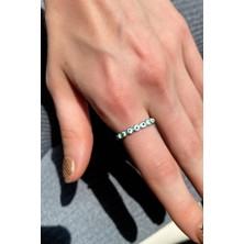 Spossy Silver Jewelry Turkuaz Mineli Tam Tur Yüzük