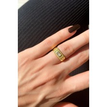 Spossy Silver Jewelry Baget Taşlı Serçe Parmak Yüzüğü