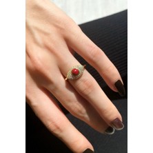 Spossy Silver Jewelry Taşlı Göz Yüzük