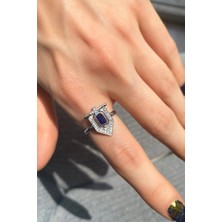 Spossy Silver Jewelry Baget Taşlı Yüzük
