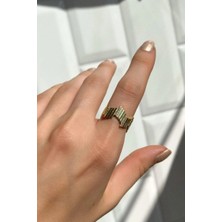 Spossy Silver Jewelry Zigzag Yüzük