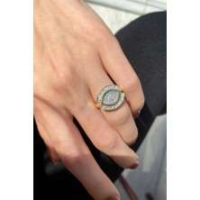 Spossy Silver Jewelry Taşlı Göz Yüzük
