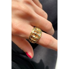 Spossy Silver Jewelry 2 Renkli Bombeli Yüzük