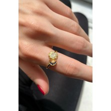 Spossy Silver Jewelry Ay ve Güneş Sembollü Yüzük