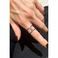 Spossy Silver Jewelry 2 Sıralı Zarif Yüzük no 14