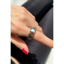 Spossy Silver Jewelry 2 Renkli Bombeli Yüzük