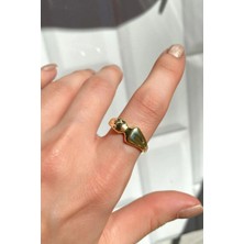 Spossy Silver Jewelry Bombeli Asimetrik Tasarım Yüzük