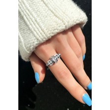 Spossy Silver Jewelry Baget Taşlı Yüzük