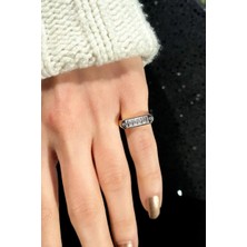 Spossy Silver Jewelry Baget Taşlı Eklem/serçe Parmak Yüzüğü