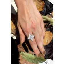 Spossy Silver Jewelry Çiçek Yüzük