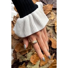 Spossy Silver Jewelry Baget Taşlı Silindir Yüzük