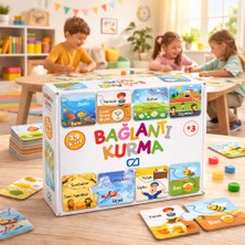 Nunu Eğitici Bağlantı Kurma Kartları  3+ Yaş Okul Öncesi Zeka Dikkat ve Kelime Geliştirici Oyun Seti