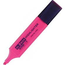 GLOBOX Pembe Fosforlu Kalem 2'li Set Uzun Süreli Kullanım İçin Geniş Mürekkep Haznesi