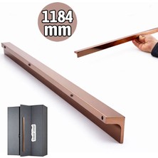 Badem10 Lada Düz Metal Bronz Çekmece Kulp 1184 mm Modern Şık Tasarım Mobilya Dolap Kapak Kulbu Şık Tasarım