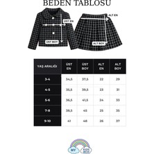 My Kids Wear Kız Çocuk Ekose Ceket Etek Takım Şık Kombin 12643