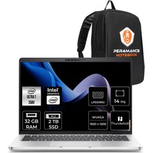 Dell Pro 14 Plus Intel Core Ultra 7 268V 32GB 2tb SSD 14" Fhd+ Fdos Taşınabilir Bilgisayar & Per4 Çanta XCO210PB14250P304