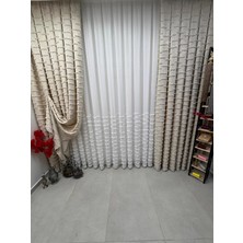 Nivemes Home Nivemeshome Duru 3-0008 Ekru 1/3 Pileli Fon Perde