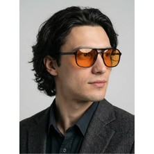 Funeyes Nantes Turuncu Camlı Siyah Unisex Ince Çift Köprülü Güneş Gözlüğü Hafif Esnek Slim