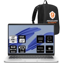 Dell Pro 14 Core Ultra 7 255U Notebook 80GB RAM 2TB SSD 14" FHD+ FreeDOS + Per4 Çanta BTO107PC14250P339