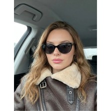 Funeyes Catte Siyah Cat Eye Güneş Gözlüğü T Gold Aksesuarlı