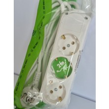 Almera 3’lü Priz Uzatma Kablosu 2 Metre Topraklı Çoklu Priz Dayanıklı Elektrik Uzatma Kablosu