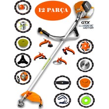 Eisenn German Maxtrex-12 F991 Yan Tipi Benzinli Ot Çalı Çim Biçme Tırpanı+ 12 Parça Full Arazi Seti