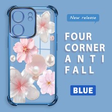 Ucuc Poco C65 Uyumlu Şeffaf Dört Köşe Kaplama Parlak Kenar Silikon Kılıf