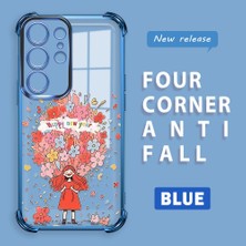 Ucuc Samsung Galaxy S24 Ultra Uyumlu Şeffaf Dört Köşe Kaplama Parlak Kenar Silikon Kılıf