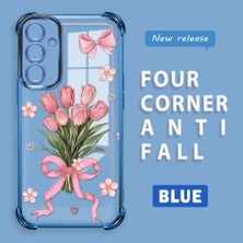 Ucuc Samsung Galaxy A25 Uyumlu Şeffaf Dört Köşe Kaplama Parlak Kenar Silikon Kılıf