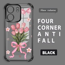 Ucuc Poco C65 Uyumlu Şeffaf Dört Köşe Kaplama Parlak Kenar Silikon Kılıf