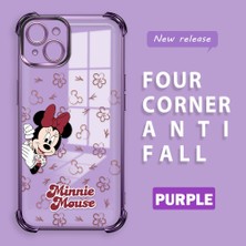 Ucuc iPhone 15 Plus Uyumlu Şeffaf Dört Köşe Kaplama Parlak Kenar Silikon Kılıf