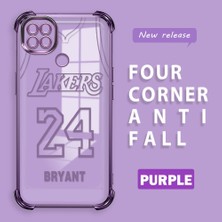 Ucuc Redmi 10A Uyumlu Şeffaf Dört Köşe Kaplama Parlak Kenar Silikon Kılıf