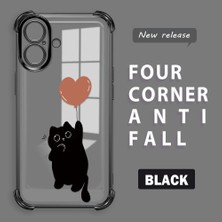 Ucuc iPhone 16 Uyumlu Şeffaf Dört Köşe Kaplama Parlak Kenar Silikon Kılıf