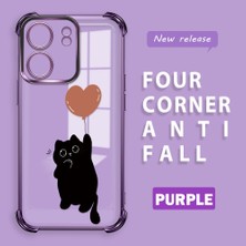 Ucuc Poco C65 Uyumlu Şeffaf Dört Köşe Kaplama Parlak Kenar Silikon Kılıf