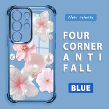 Ucuc Samsung Galaxy S23 Ultra Uyumlu Şeffaf Dört Köşe Kaplama Parlak Kenar Silikon Kılıf