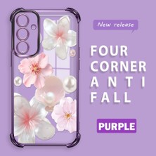 Ucuc Samsung Galaxy A25 Uyumlu Şeffaf Dört Köşe Kaplama Parlak Kenar Silikon Kılıf