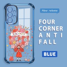 Ucuc Samsung Galaxy A73 Uyumlu Şeffaf Dört Köşe Kaplama Parlak Kenar Silikon Kılıf