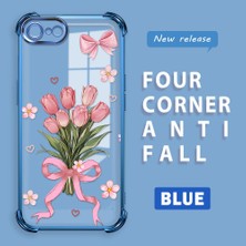 Ucuc iPhone 7/8/se 2020 2022 Uyumlu Şeffaf Dört Köşe Kaplama Parlak Kenar Silikon Kılıf