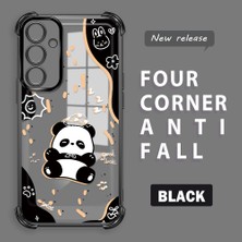 Ucuc Samsung Galaxy A55 Uyumlu Şeffaf Dört Köşe Kaplama Parlak Kenar Silikon Kılıf