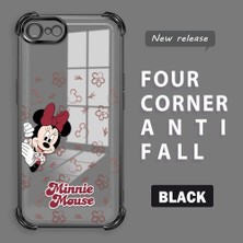 Ucuc iPhone 7/8/se 2020 2022 Uyumlu Şeffaf Dört Köşe Kaplama Parlak Kenar Silikon Kılıf